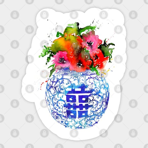 Ming Vase Sticker by RosaliArt